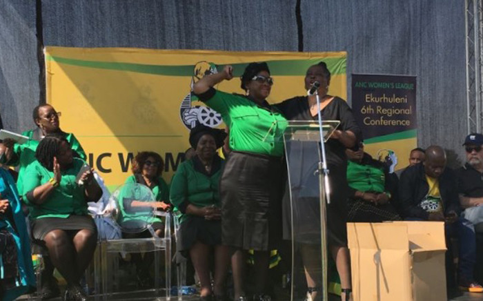 ANC Women’s League President Bathabile Dlamini addressing the crowd at the league’s gathering in Germiston. Picture: Twitter/@ANCWomensLeague