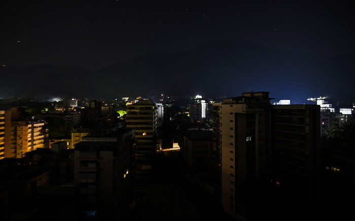 General view of a sector without light during a power outage in Caracas on 25 March 2019. A new blackout hit many regions in Venezuela including much of Caracas on 25 March, sowing alarm two weeks after a nationwide outage that paralyzed the country. Picture: AFP