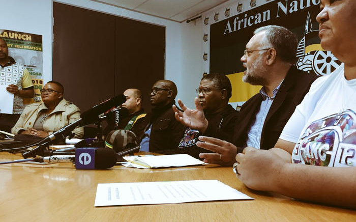 FILE: The ANC's elections head Fikile Mbalula (C) announces the Western Cape's head of elections on 23 April 2018. Picture: Babalo Ndenze/EWN