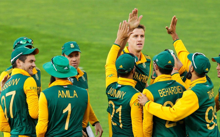 Proteas players celebrate during a World Cup match. Picture: CWC.