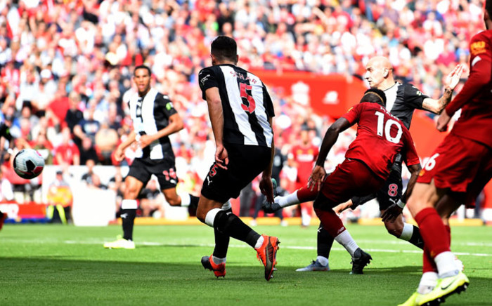Liverpool's Sadio Mane (10) scores a goal against Newcastle United during their English Premier League match at Anfield, Liverpool on 14 September 2019. Picture: @LFC/Twitter