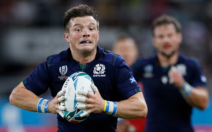 Scotland's scrum-half George Horne runs to score a try during the Japan 2019 Rugby World Cup Pool A match between Scotland and Russia at the Shizuoka Stadium Ecopa in Shizuoka on 9 October 2019. Picture: AFP