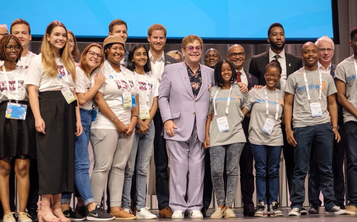 Prince Harry and Sir Elton John joined forces to launch a new billion dollar global Aids prevention initiative Men Star Coalition on 24 July 2018. Picture: @KensingtonPalace/Twitter.