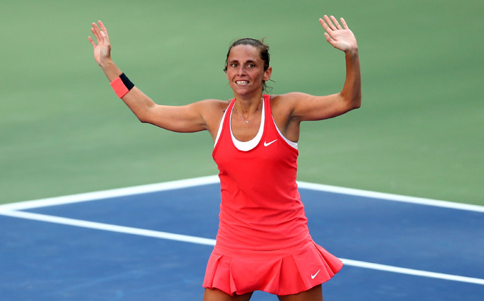 Roberta Vinci of Italy celebrates after defeating Serena Williams of the United States in their Womens Singles Semifinals match on Day Twelve of the 2015 US Open at the USTA Billie Jean King National Tennis Center on 11 September, 2015 in the Flushing neighborhood of the Queens borough of New York City. Picture: AFP.