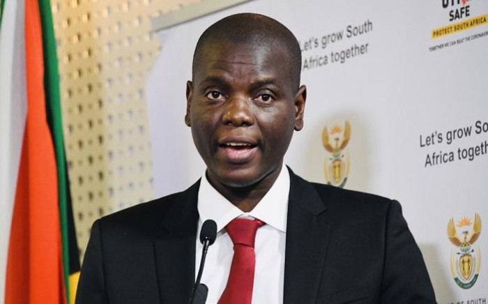 FILE: Justice and Correctional Services Minister Ronald Lamola addresses the media in Pretoria during a virtual Cabinet briefing on 6 August 2020. Picture: @GovernmentZA/Twitter 
