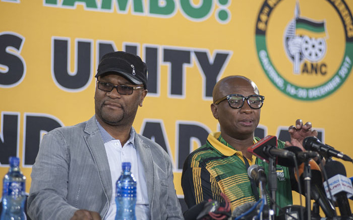 Nathi Mthethwa is seen as he delivers a press conference on the outcomes of the strategy and tactics commission at the ANC’s 54th elective conference. Picture: Picture: Ihsaan Haffejee/EWN