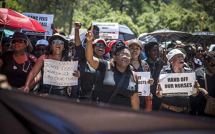 Hundreds of nurses from across the country marched through central Pretoria for better pay and working conditions on 15 February 2016. Picture:Reinart Toerien/EWN