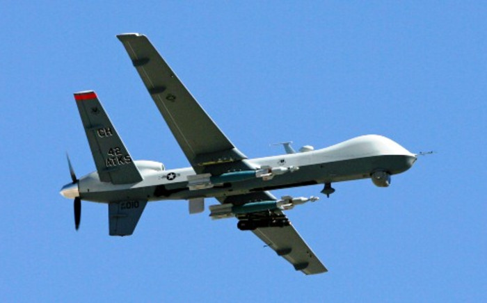 An MQ-9 Reaper drone flying at Creech Air Force Base in Indian Springs, Nevada. Picture: AFP.