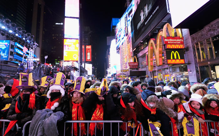 A general view of atmosphere during New Year's Eve 2018 in Times Square on 31 December, 2017 in New York City. Picture: AFP