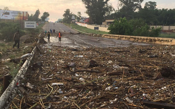 Debris on the R55 in Kyalami following floods in parts of Johannesburg, Ekurhuleni and  Tshwane yesterday. Picture: Twitter @EWNTraffic
