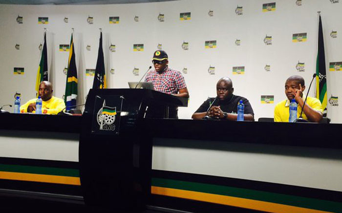 Sacso, YCL and ANCYL leaders at Luthuli house to speak on the way forward after #FeesMustFall campaign. Picture: Dineo Bendile/EWN.