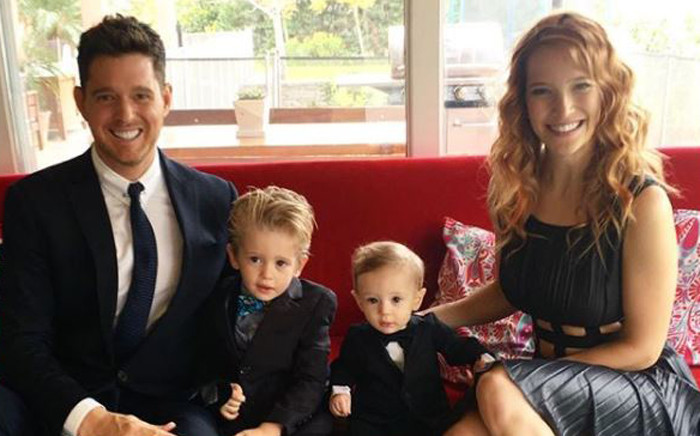 Michael Buble with wife Luisana Lopilato and their sons Noah and Elias. Picture: Instagram/@michaelbuble