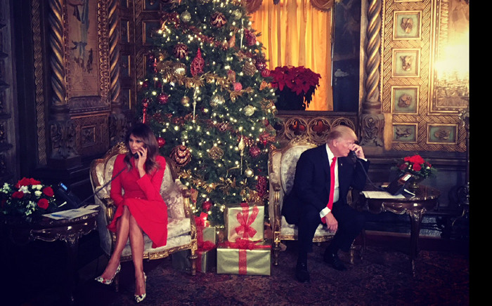 President Donald Trump and first lady Melania Trump helping the children find Santa Claus. Picture: @FLOTUS/Twitter.