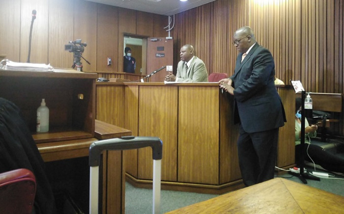 Sergeant Thabo Mosia taking the stand on Thursday, 2 June 2022 in the Pretoria High Court. Picture: Mihlali Ntsabo/Eyewitness News.