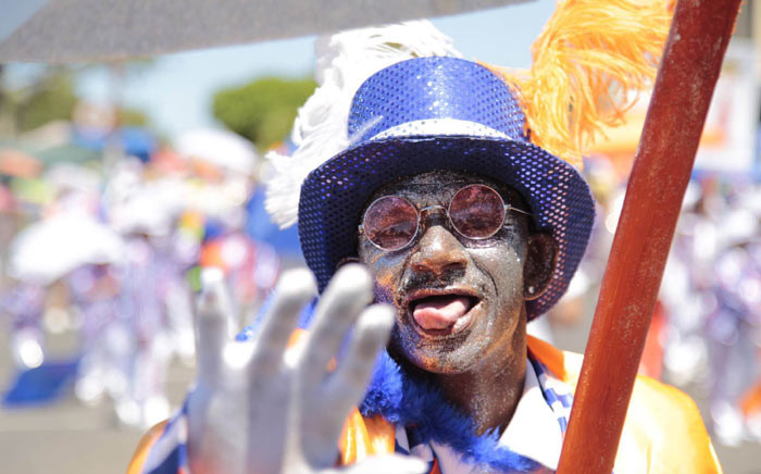 A man takes part in the annual Tweede Nuwe Jaar Minstrel Carnival in Cape Town on 2 January 2016. Picture: Aletta Harrison/EWN.