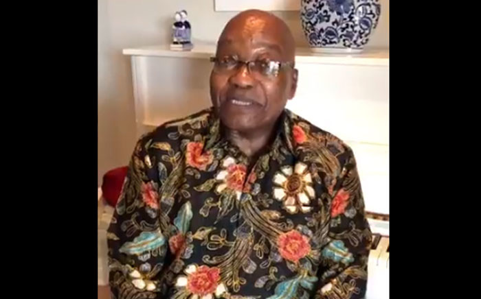 A video screengrab of Jacob Zuma making his Twitter debut.