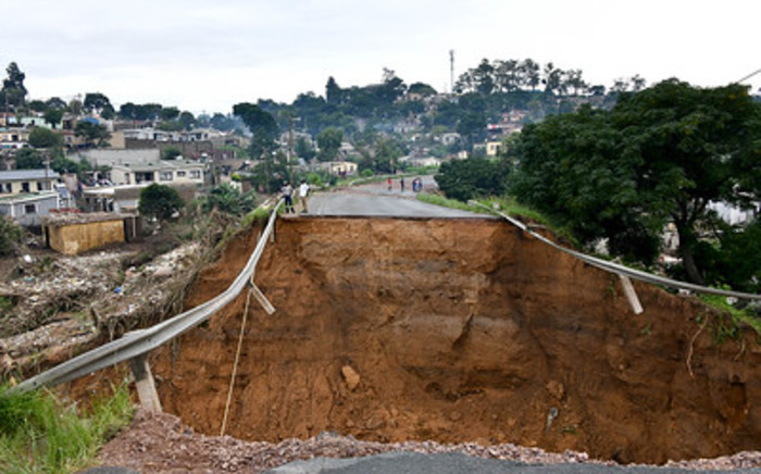 The remains of houses and a road that were damaged in the floods in KwaZulu-Natal in April 2022. Picture: GCIS