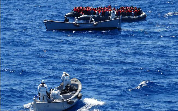 The Italian Navy rescued migrants off its coast on 23 June 2016. Picture: @ItalianNavy