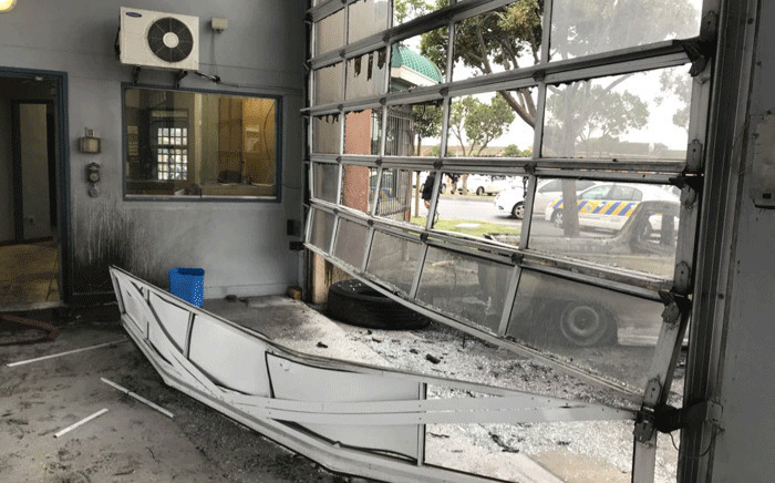 The Gugulethu Fire Station after being torched by protesters on 12 July 2018. Picture: Lauren Isaacs/EWN