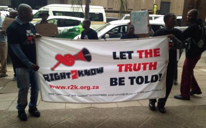 FILE: Members of Right2Know campaign protest. Picture: Masego Rahlaga/EWN.