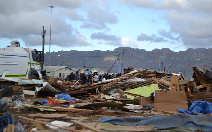 Nomzamo rubble after forced evictions on 4 June 2014. Picture: Renee de Villiers/EWN