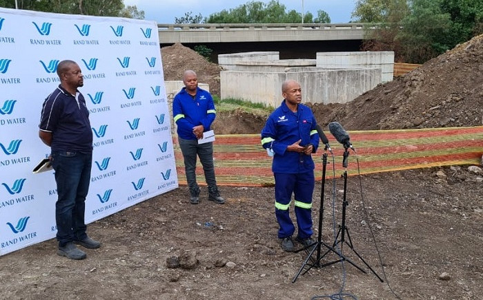 Rand Water chief executive Sipho Mosai at a briefing on 17 November 2021. Picture @Rand_Water/Twitter