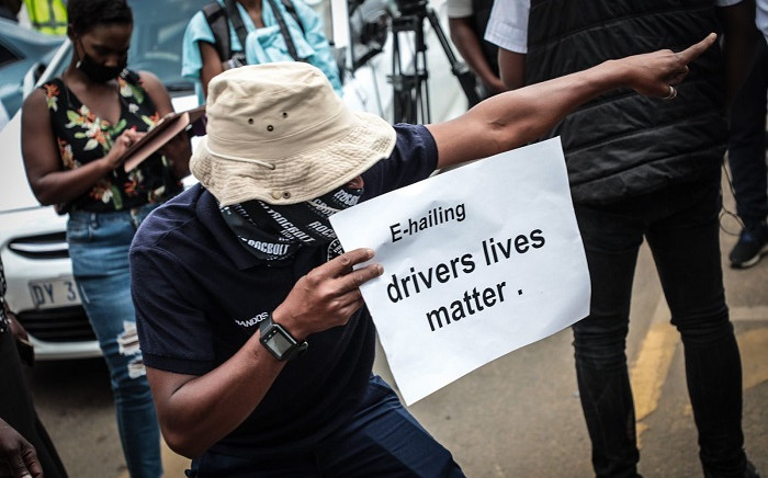 Disgruntled e-hailing operators switched off their apps from 22 March 2022 in a three-day protest of what they said was exploitation by companies in the industry. Picture: Abigail Javier/EWN