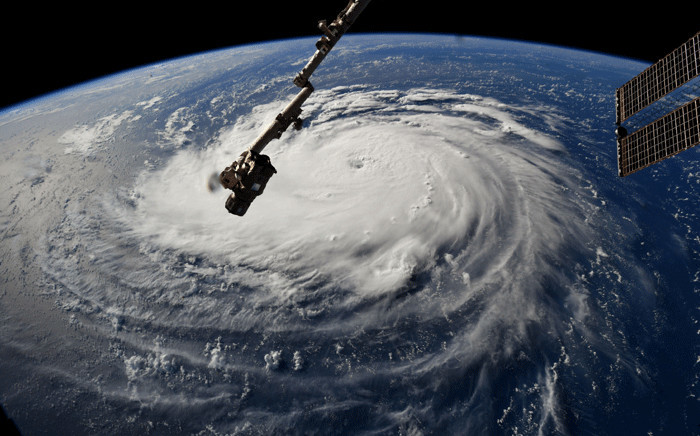 FILE: This Nasa handout photo shows a view from the International Space Station of Hurricane Florence off the US east coast in the Atantic Ocean on 10 September 2018. Picture: AFP