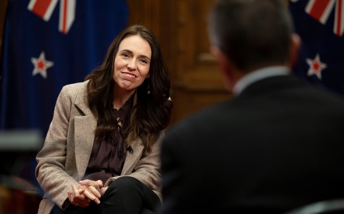 New Zealand's Prime Minister Jacinda Ardern speaking to AFP reporter Neil Sands during an interview. Picture: AFP