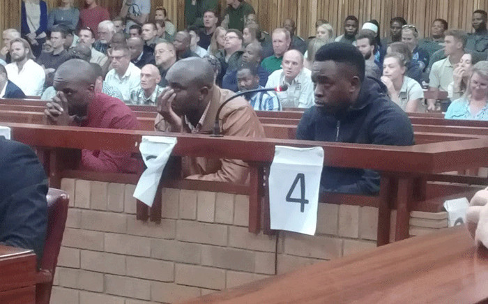 Convicted rhino poachers Forget Ndlovu, Jabulani Ndlovu and Sikhumbuzo Ndlovu in the Grahamstown High Court for sentencing. Picture: SAPS/Twitter.