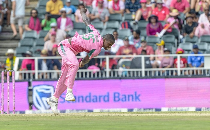 FILE: Kagiso Rabada in action during the Pink ODI vs Pakistan on 27 January 2019. Picture: @OfficialCricketSA/Twitter
