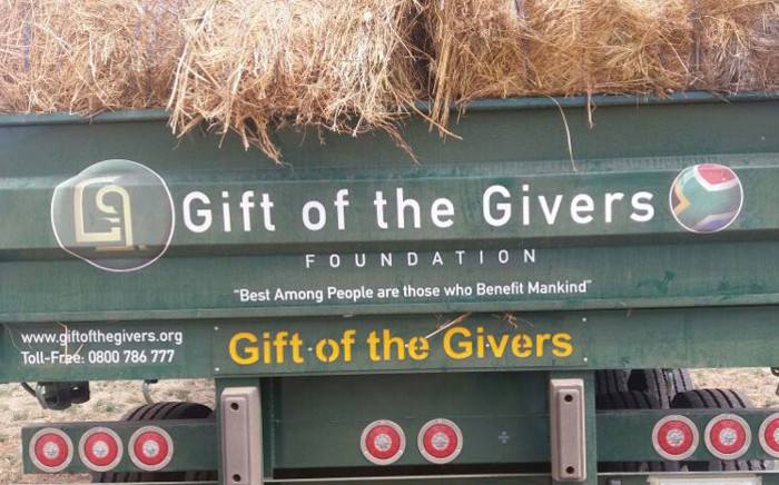 A Gift of the Givers truck delivers animal fodder. Picture: @GiftoftheGivers/Facebook