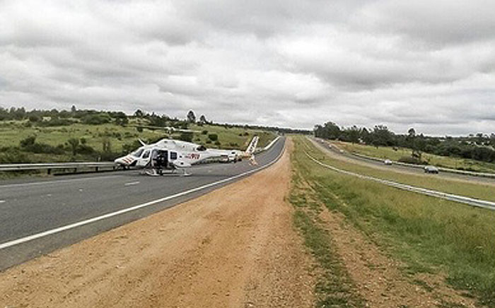 A Netcare 911 helicopter at the scene of an accident. Picture: Instagram.com