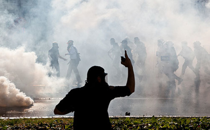 Protestors clash with police at a May Day demonstration on 1 May 2013 in Istanbul. Picture: AFP