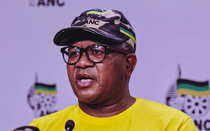 FILE: African National Congress (ANC) head of elections, Fikile Mbalula, briefs the media on 16 September 2021 on the party's plans for 2021 local government elections. Picture: @MbalulaFikile/Twitter