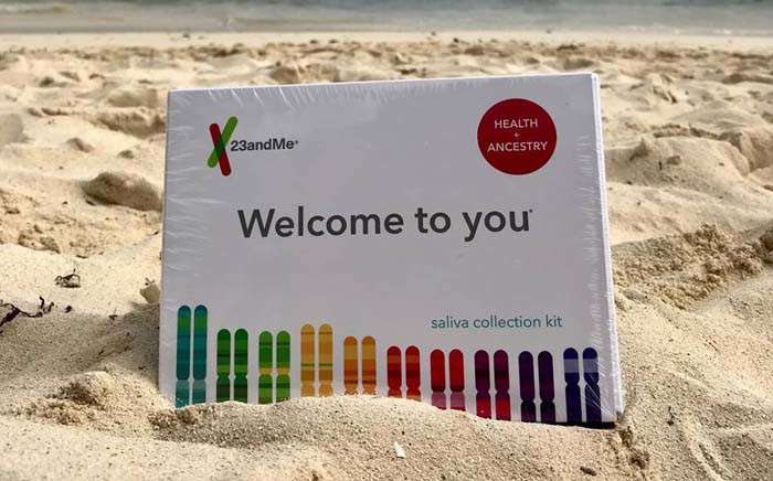 A 23andMe DNA home test kit. Picture: @23andMe/Facebook.com.fa