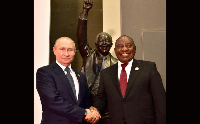 President Cyril Ramaphosa with his Russian counterpart Vladimir Putin at the BRICS Summit. Picture: GCIS.