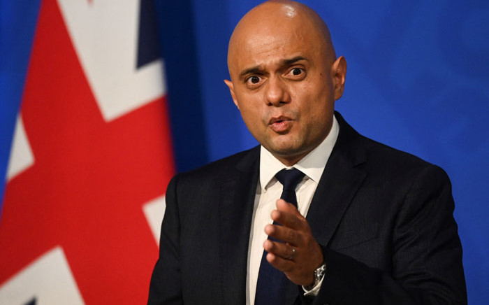 FILE: Britain's Health Secretary Sajid Javid speaks during a press conference inside the Downing Street Briefing Room in central London on 20 October 2021. Picture: TOBY MELVILLE/POOL/AFP