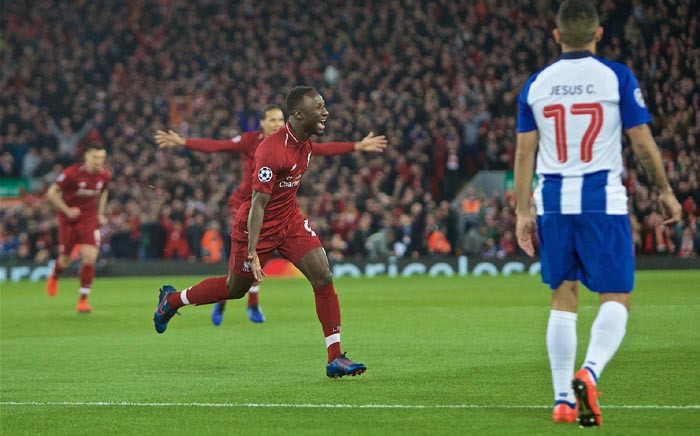  Liverpool's Naby Keita celebrates scoring their first goal against Porto during their Champions League clash on 9 April. Picture: @LFC/Twitter.