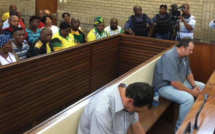 Theo Jackson and Willem Oosthuizen have been denied bail at the Middleberg Magistrates Court. Picture: Pelane Phakgadi/EWN.