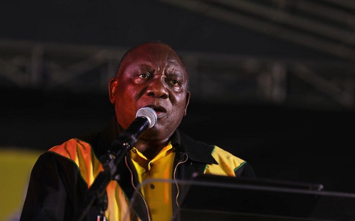 ANC president Cyril Ramaphosa addressed supporters at the Thokoza Park, Soweto, on 29 October 2021. Picture: @MYANC/Twitter.
