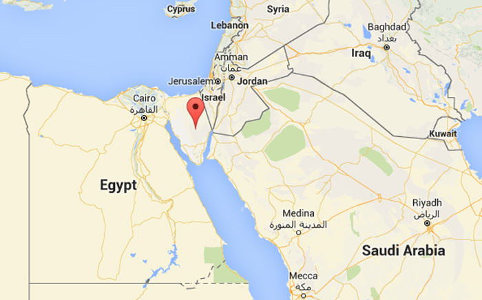Egypt's Sinai Peninsula. Picture: Screengrab via Google maps.