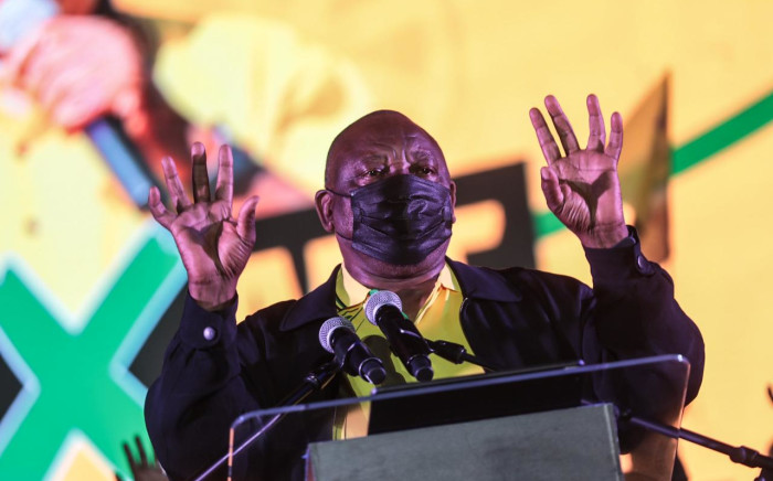 ANC president Cyril Ramaphosa at the launch of the ANC elections manifesto at Church Square in Pretoria on 27 September 2021. Picture: Abigail Javier/Eyewitness News