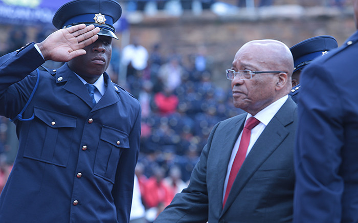 President Jacob Zuma paid tribute to the almost 60 police officers killed so far this year at the Union Buildings in Pretoria. Picture: Reinart Toerien/EWN
