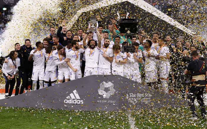 Real Madrid beat Athletic Bilbao 2-0 in the Spanish Super Cup on 16 January 2022. Picture: @realmadriden/Twitter