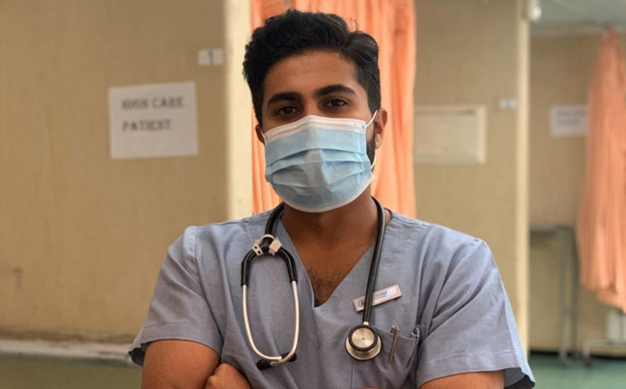 First-year intern at Chris Hani Baragwanath Hospital’s internal medicine division, Dr Naeem Vallee, is part of a medical team facing COVID-19 head-on. Picture: Supplied