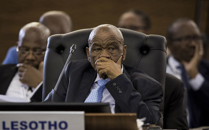Lesotho PM Thomas Motsoahae Thabane (C) looks on during proceedings at the closing ceremony of the 37th Southern African Development Community (SADC) Summit of Heads of State and Government at The OR Tambo Building in Pretoria on 20 August, 2017. Picture: AFP