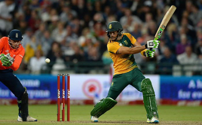 South Africa's T20 captain, Faf du Plessis directs the ball during the Proteas clash against England on 19 February 2016. Picture: Facebook.