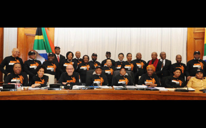 Cabinet members in their Mandela Day shirts. Picture: GCIS.