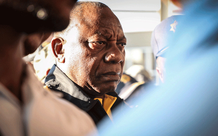 President Cyril Ramaphosa interacts with commuters at Mabopane train station in Soshanguve on 18 March 2019. Picture: Abigail Javier/EWN